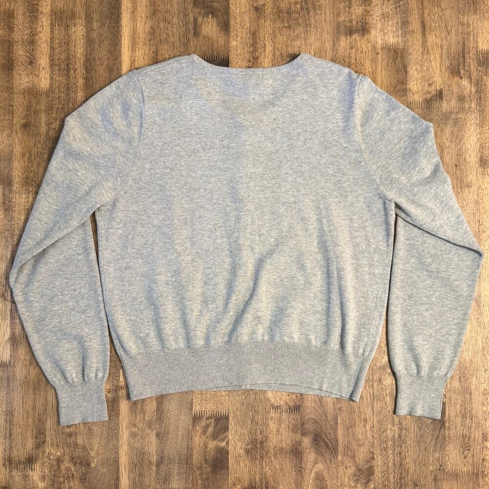 Sundance Cardigan Sweater Floral Embroidered 100% Cotton Gray Women’s Large - Picture 2 of 9